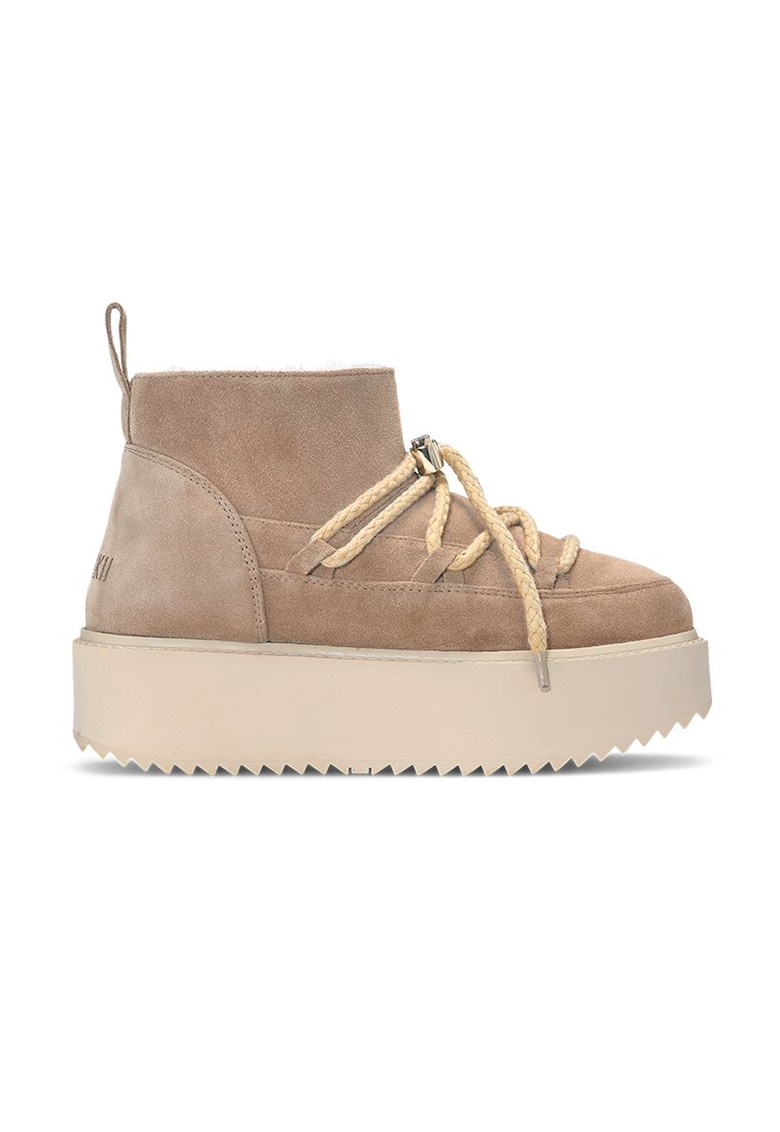 Ghete flatform din piele intoarsa