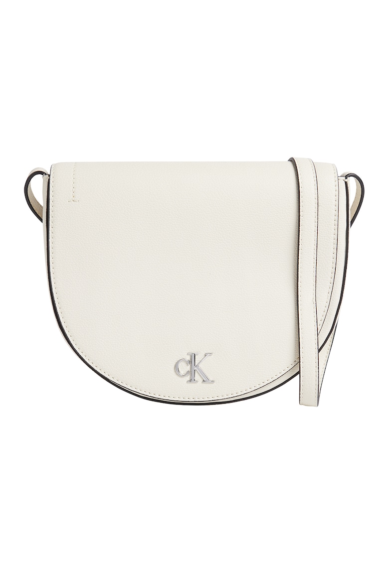 Geanta crossbody din piele ecologica Minimal - Negru stins/Alb murdar