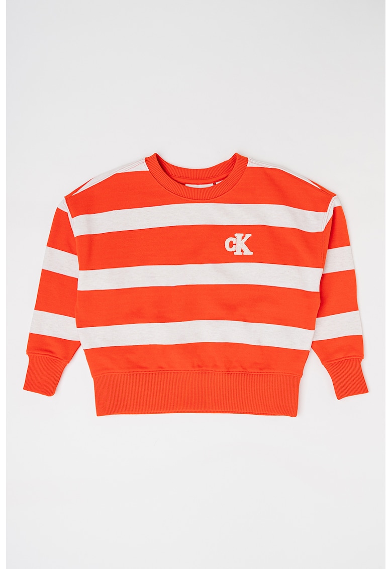 Bluza de trening in dungi cu maneci cazute