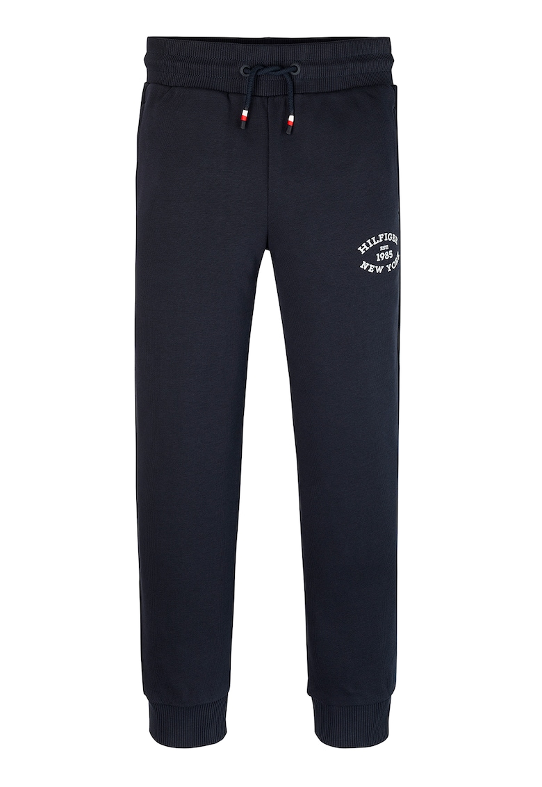 Pantaloni de trening din amestec de bumbac organic cu talie ajustabila