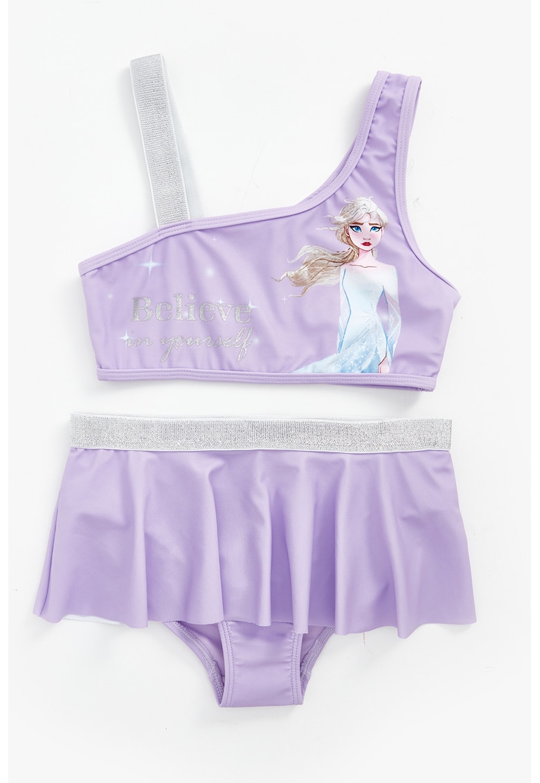 Costum de baie in doua piese cu imprimeu cu Frozen