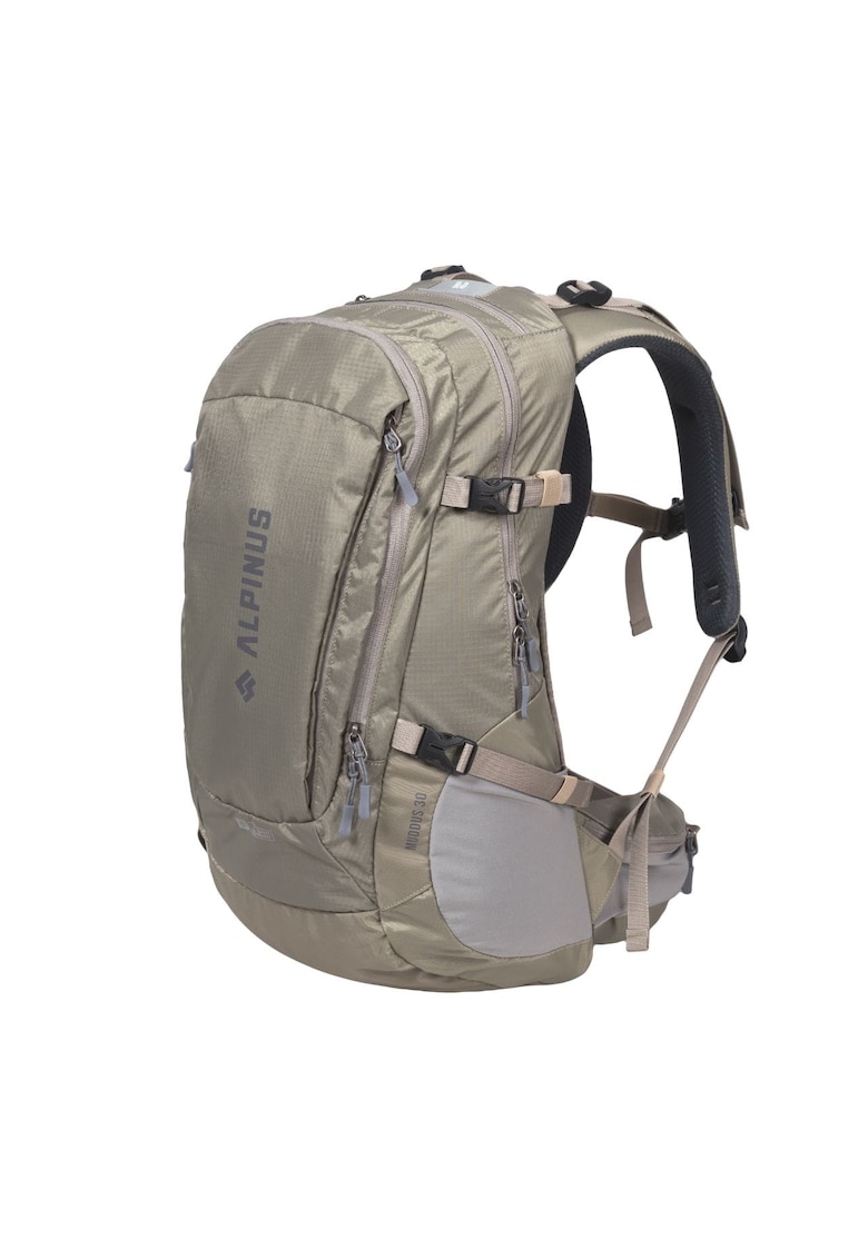 Rucsac drumetie Muddus - 30L - nylon - cu husa ploaie reflectorizanta - 51x30x20cm - kaki