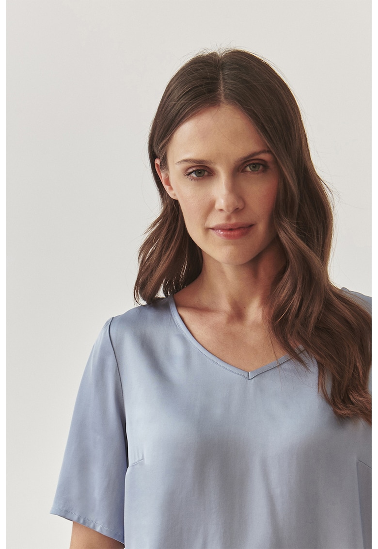 Bluza cu decolteu in V si maneci scurte Mekonga