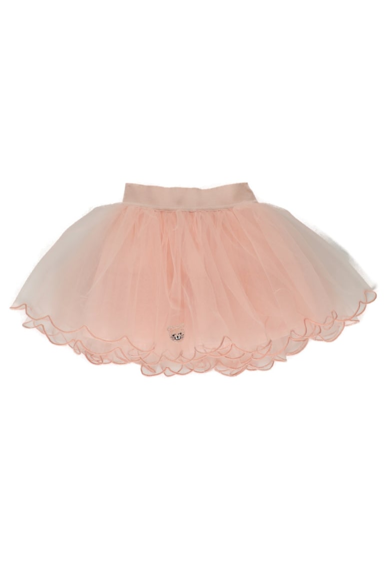 Fusta tutu diafana din voal  - Cat - Somon - pentru fetite