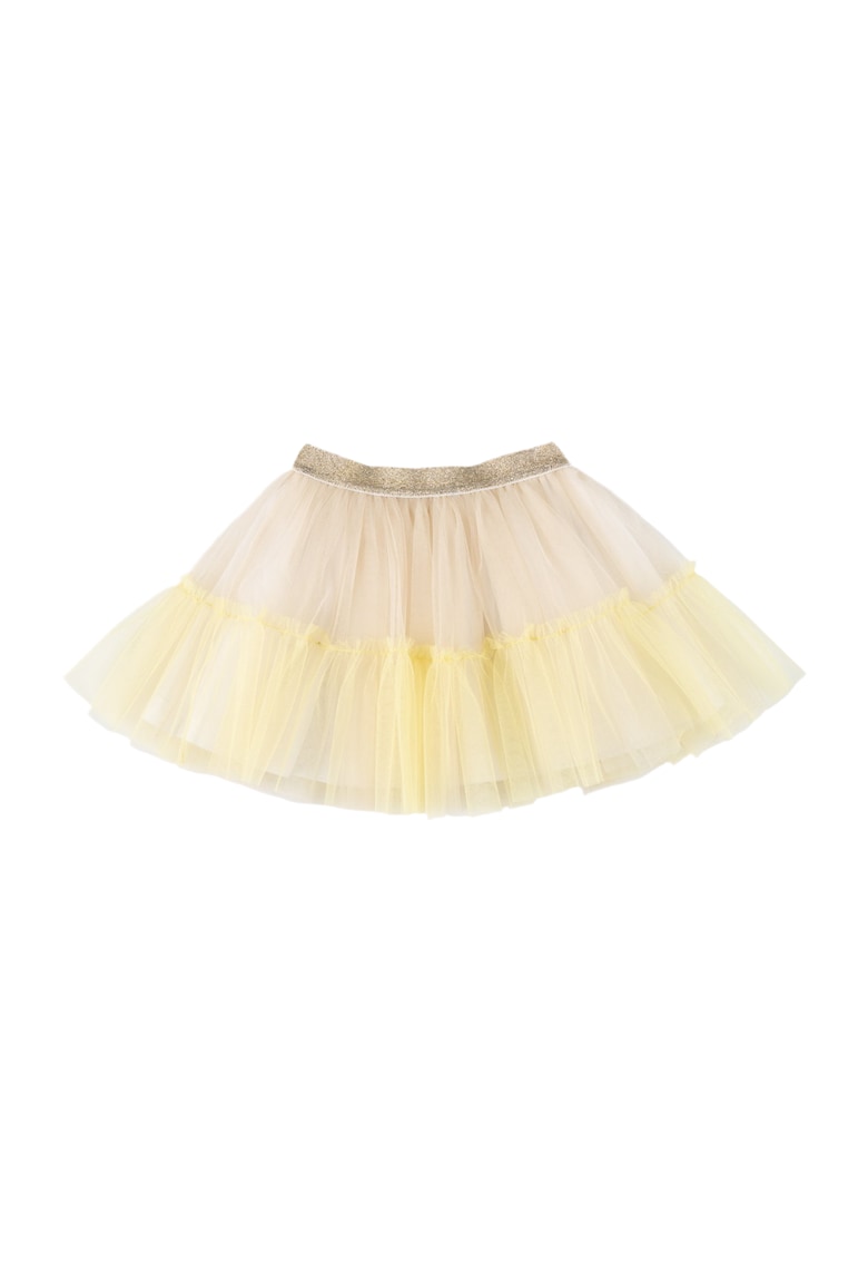 Fusta tutu din tull in doua culori  - Keep Going - Bej si Galben - pentru fetite