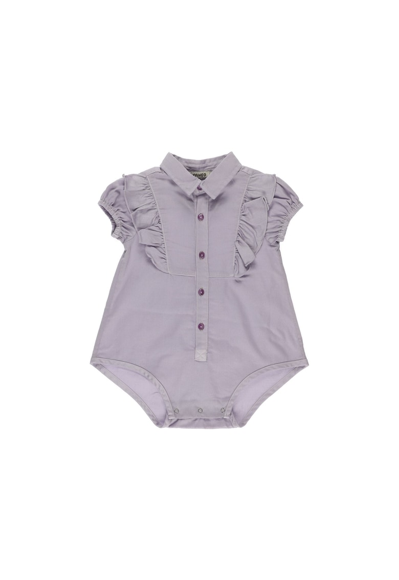 Body cu volane tip camasa  - Star Light - Lila - pentru fetite
