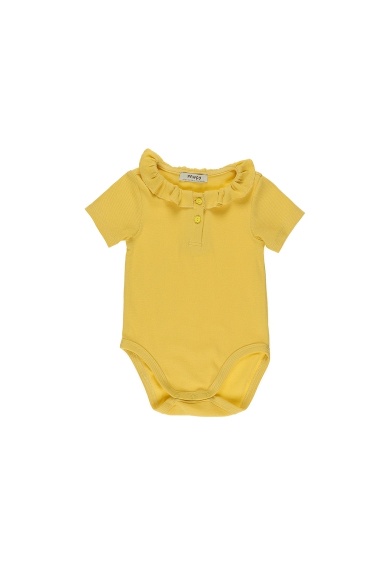 Body cu maneca scurta si volan la guler -  - Cude Friend - Galben - pentru fetite