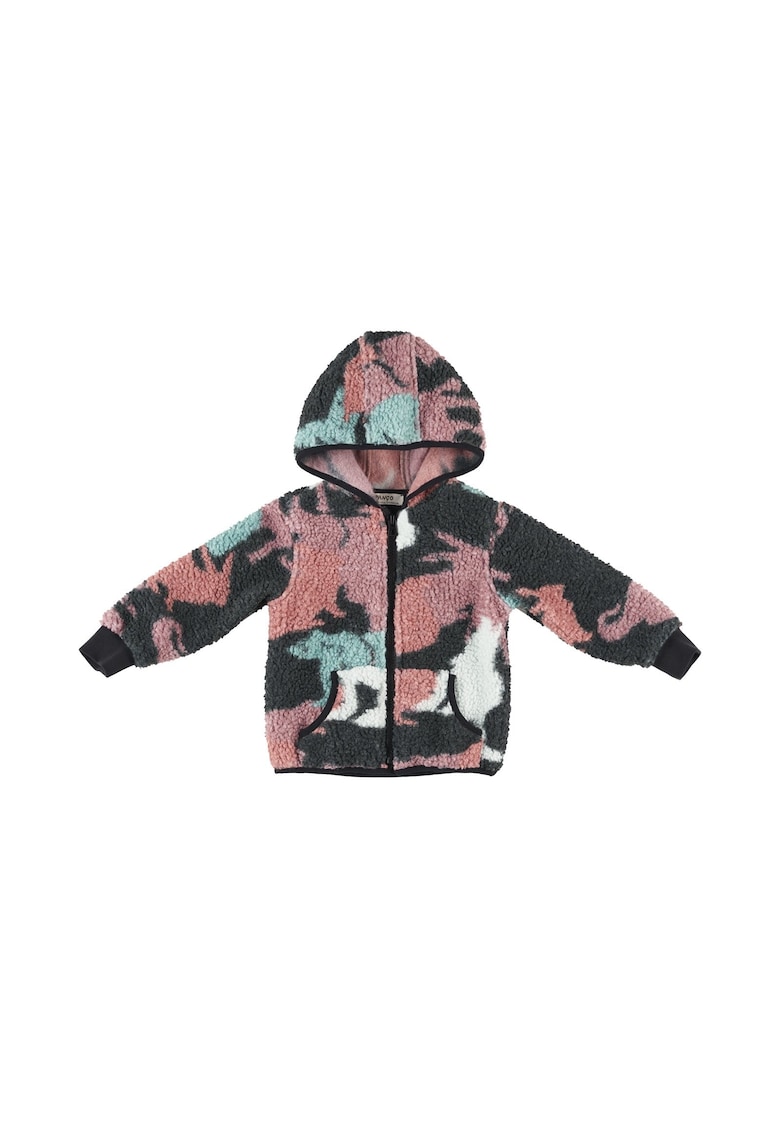 Jacheta Teddy colorata - Flexible - Negru Roz - Mint - Unisex - pentru fetite sau baietei - Negru