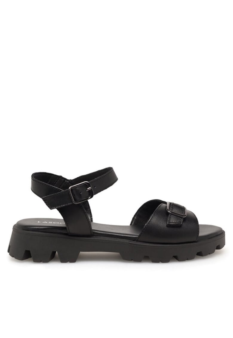 Sandale din piele naturală pentru femei - Negru