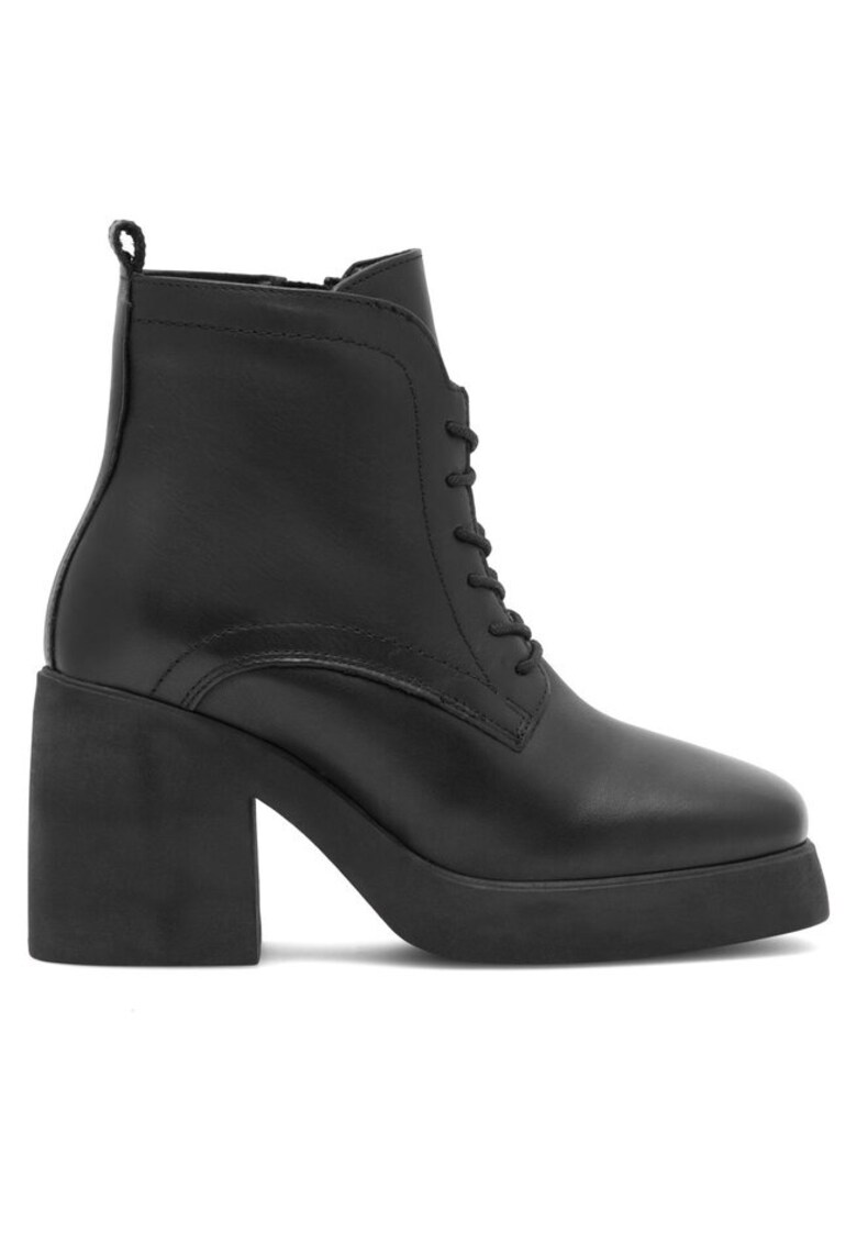 Botine dama din piele naturala - Negru