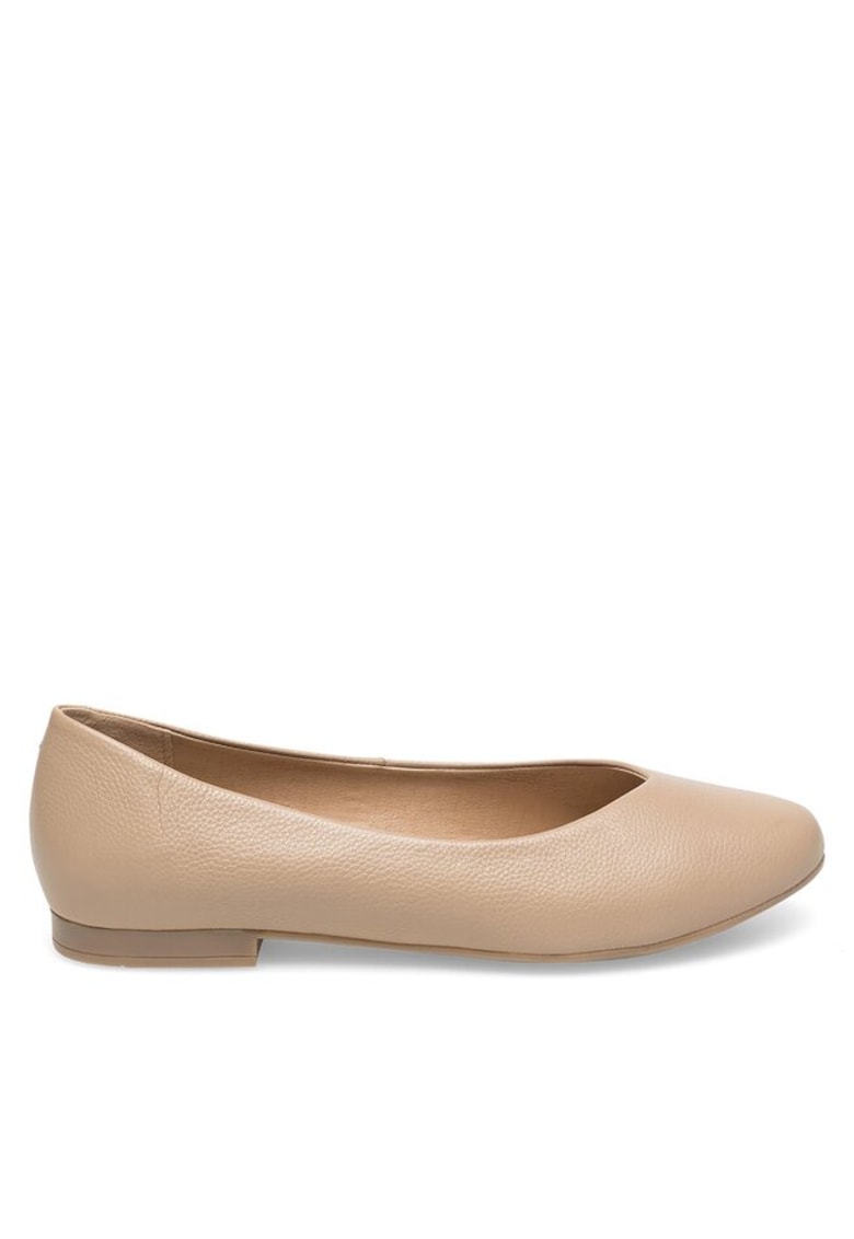 Balerini din Piele Naturala Bej - Bej