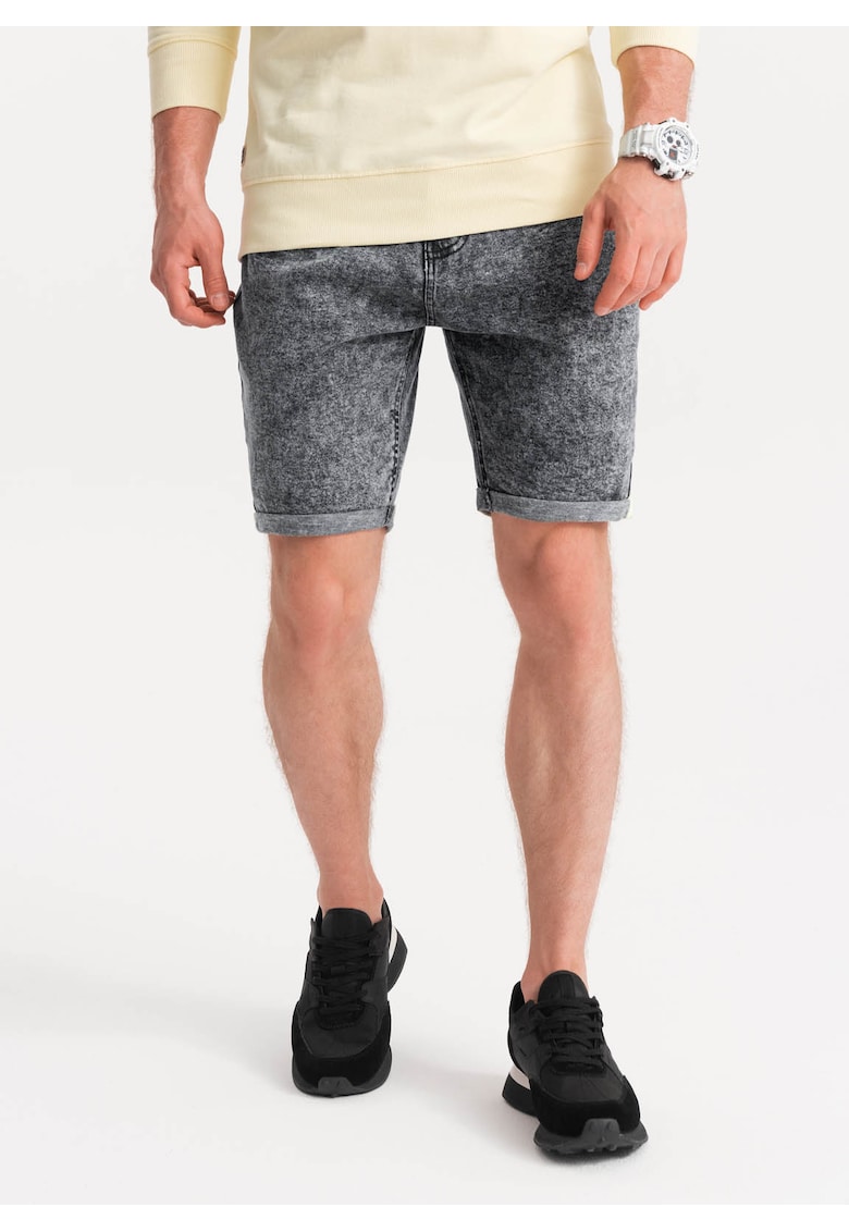 Blugi scurti cu 5 buzunare - Gri