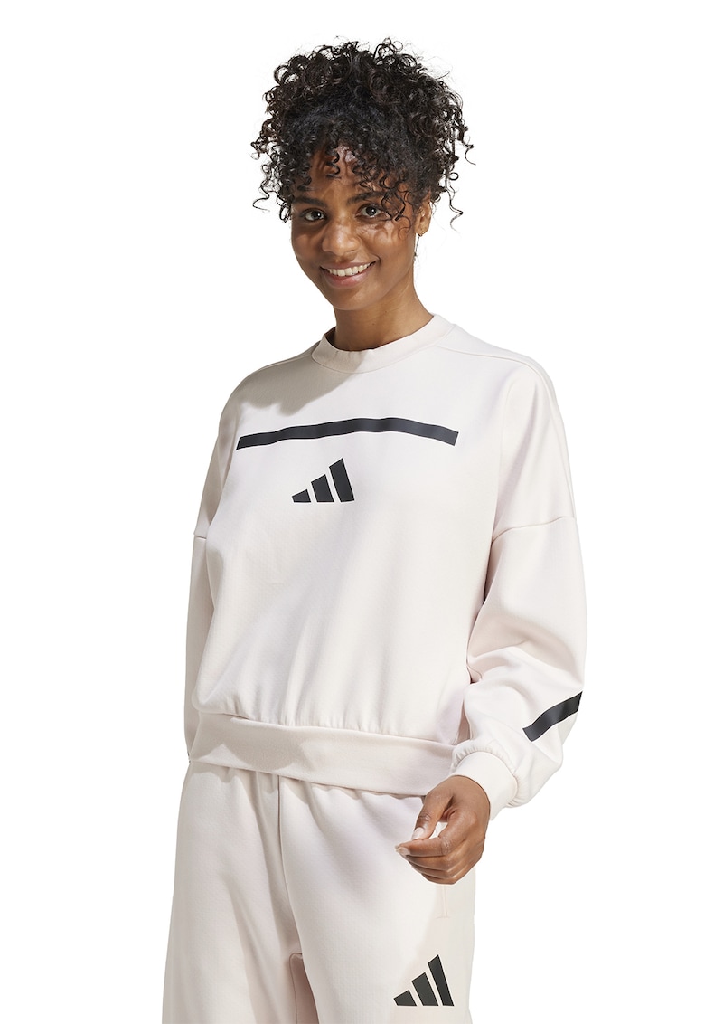 Bluza de trening cu maneci cazute si logo Z.N.E.