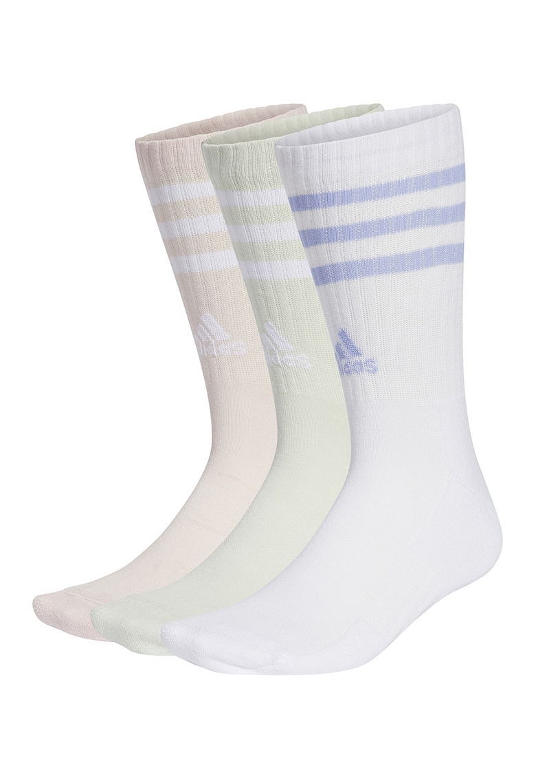 Set de sosete lungi unisex - 3 perechi - Alb/Verde pal/Roz pal