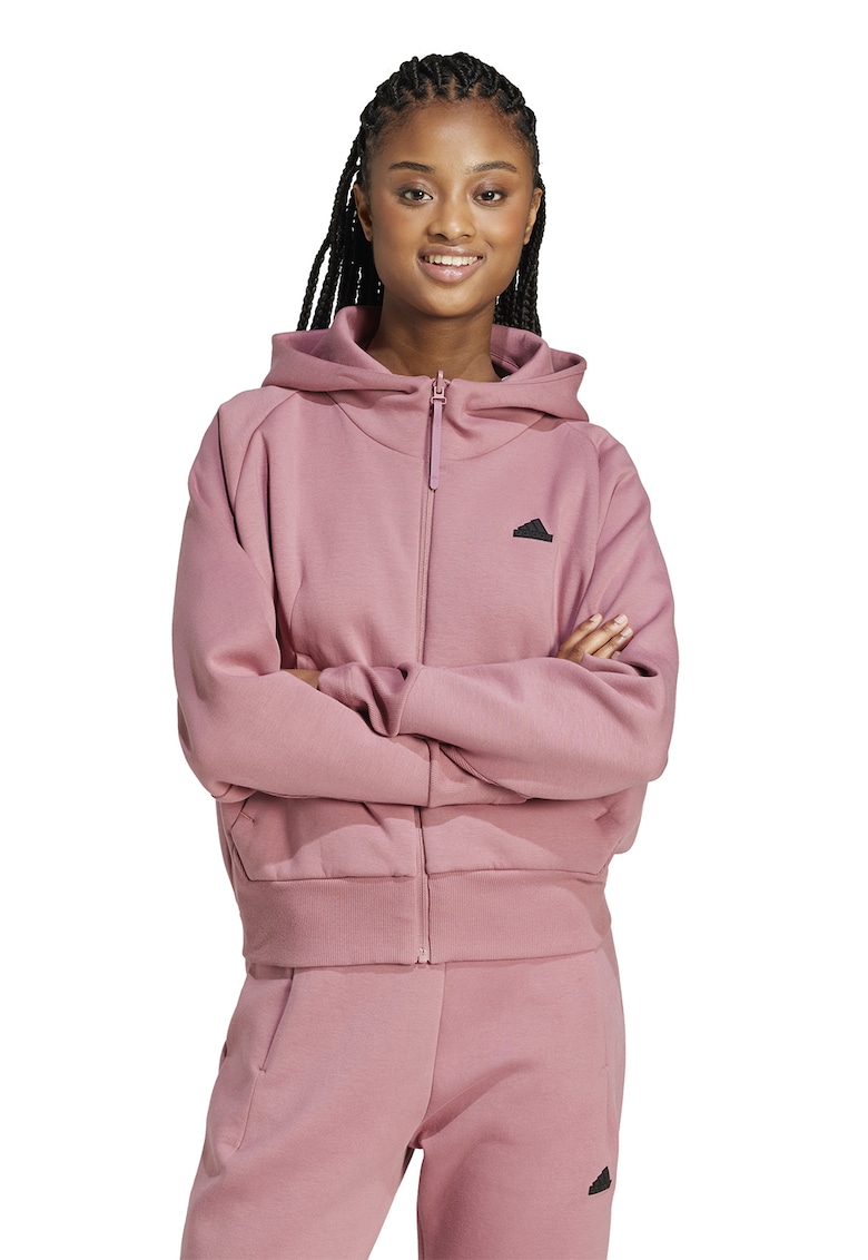 Hanorac cu fermoar si buzunare oblice