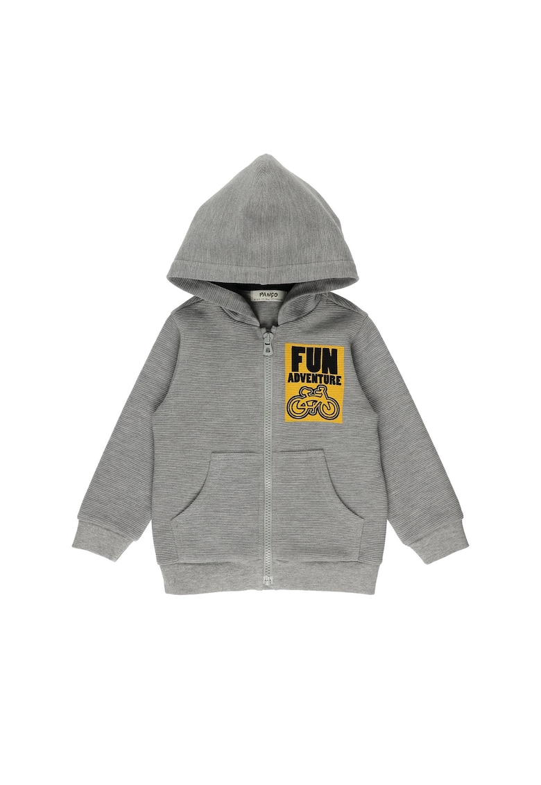 Hanorac cu gluga si fermoar  - Fun Adventure - Gri - pentru baietei