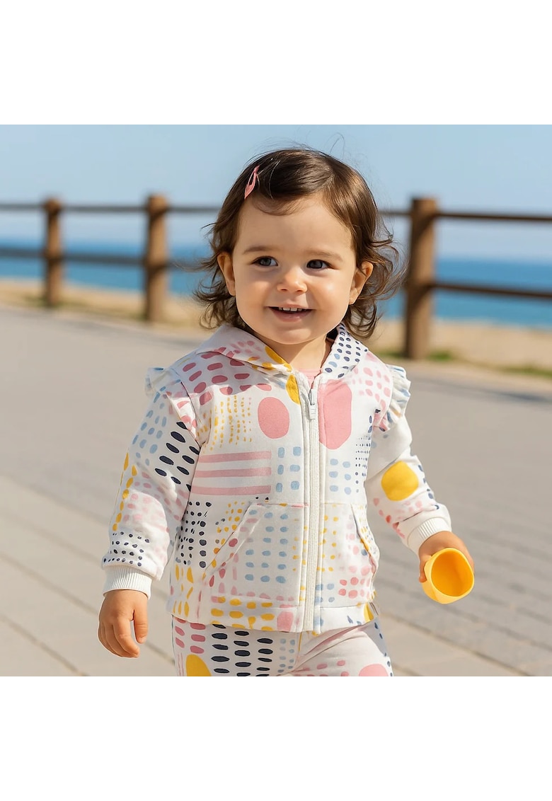 Hanorac cu gluga imprimat  - Cut & Paste - Multicolor - pentru fetite
