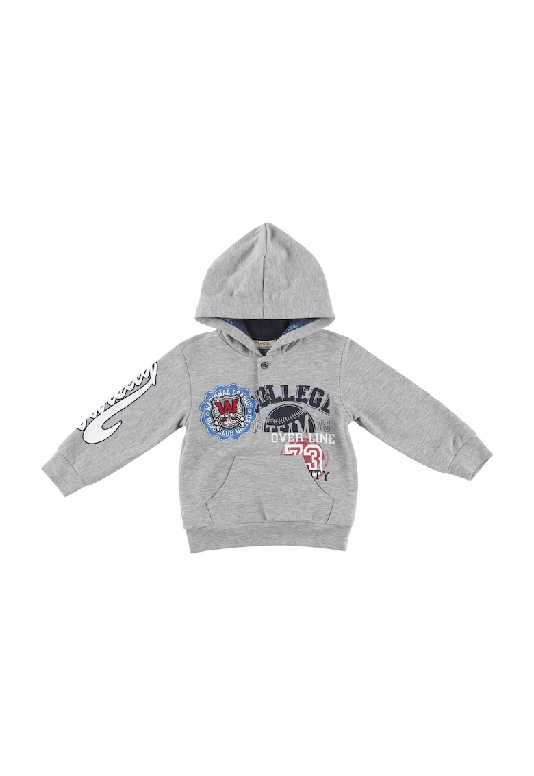 Hanorac cu gluga imprimat  - Athletic Team - Gri - pentru baietei
