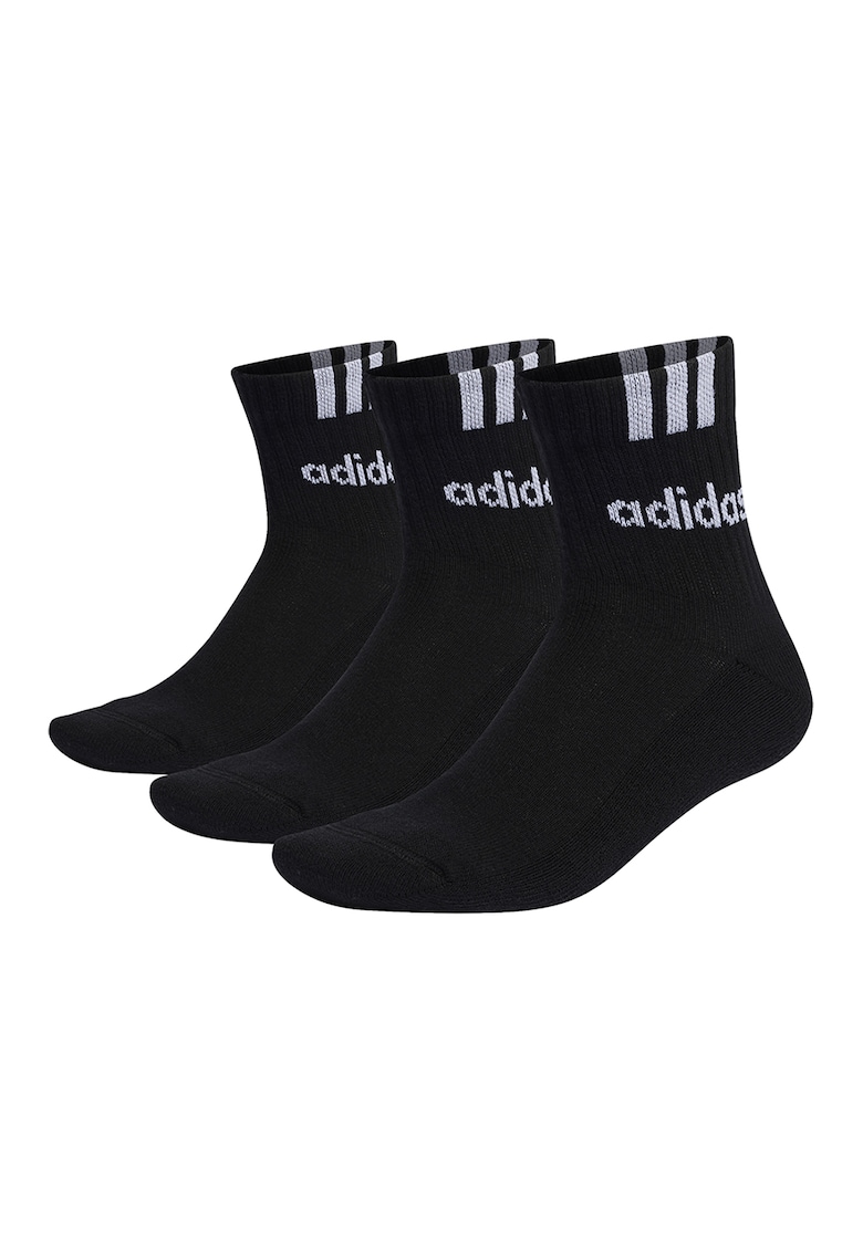 Set de sosete scurte unisex - cu logo - 3 perechi - Negru