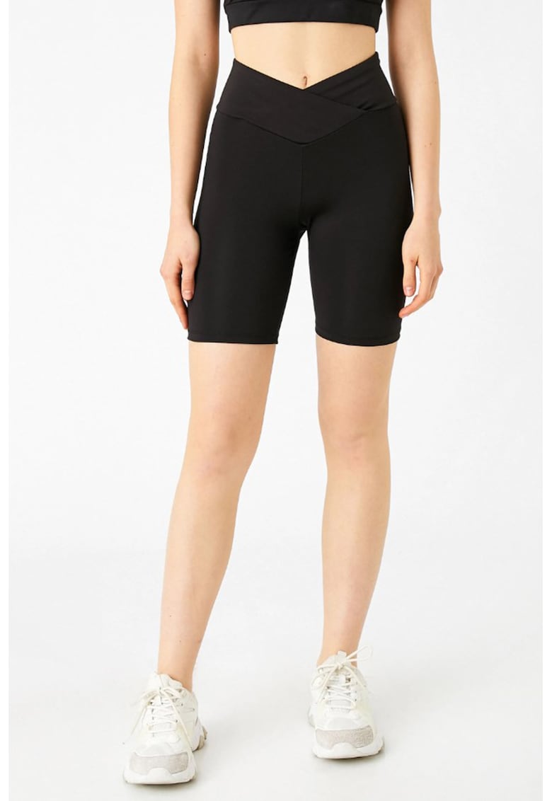 Pantaloni scurti cu banda in forma de V in talie