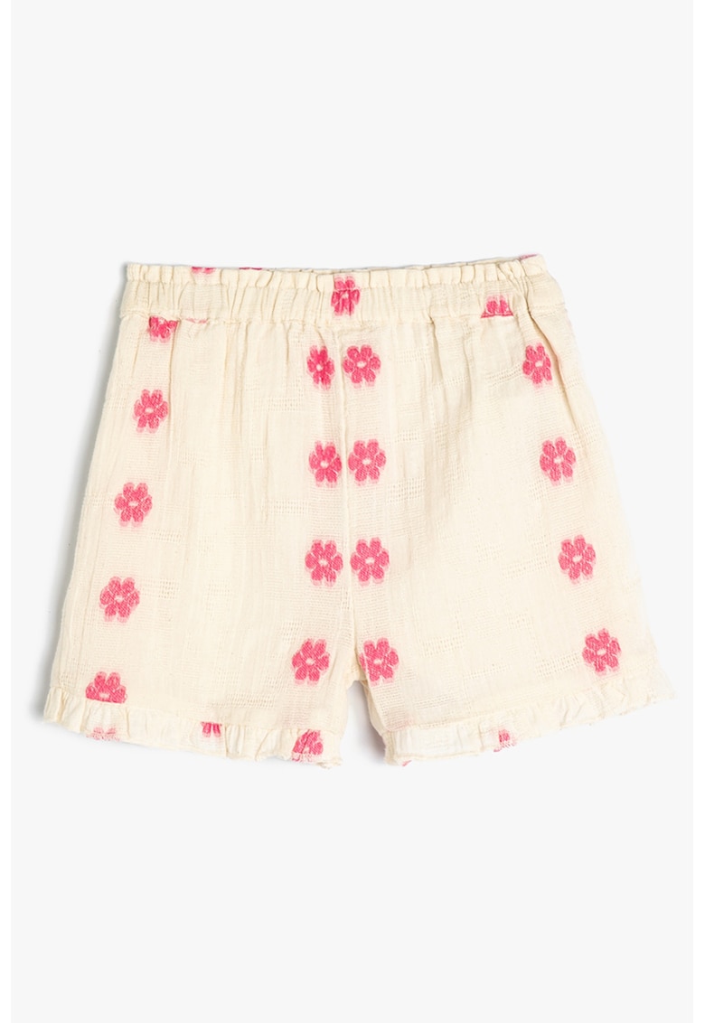 Pantaloni scurti de bumbac cu model floral