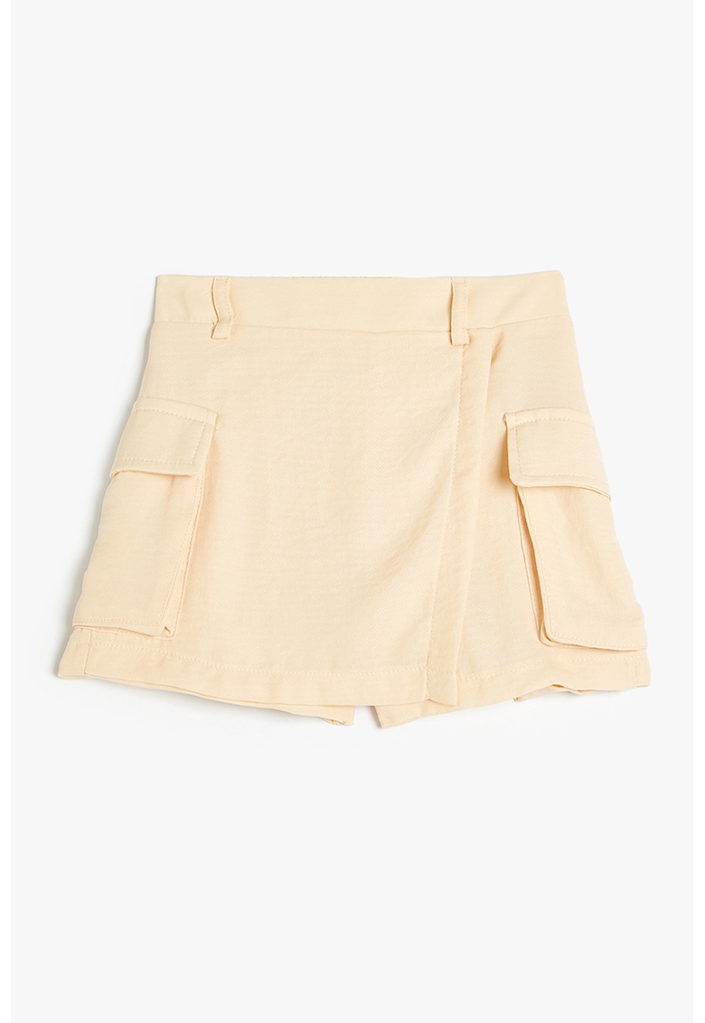 Fusta-pantalon texturata - Bej