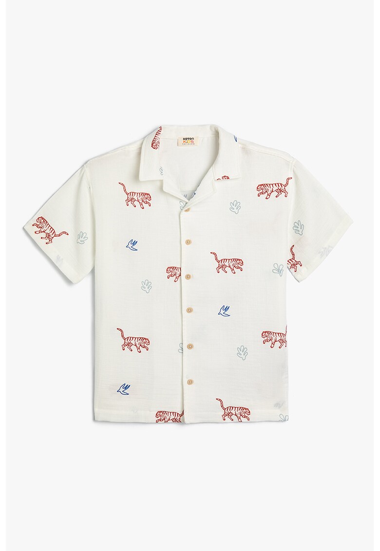 Camasa din bumbac cu imprimeu cu animale