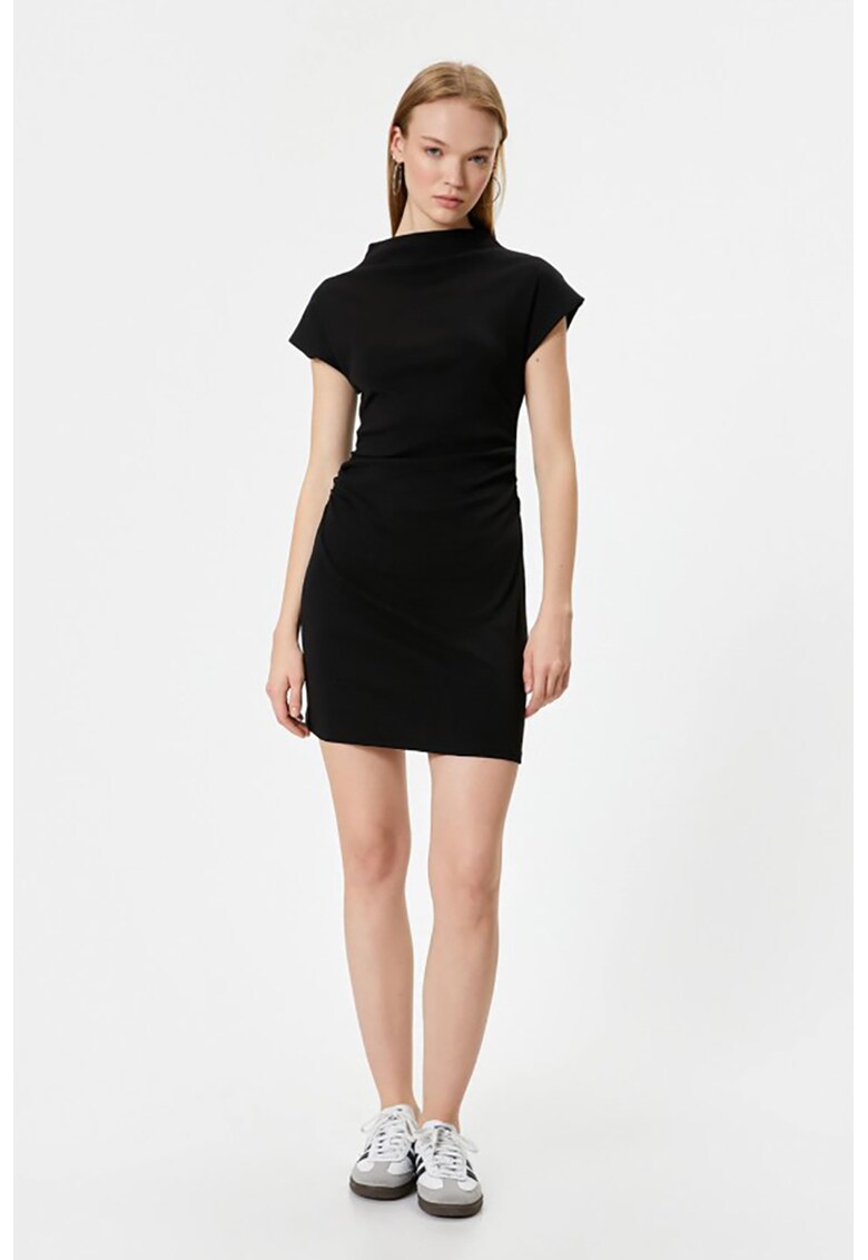 Rochie mini de bumbac - Negru