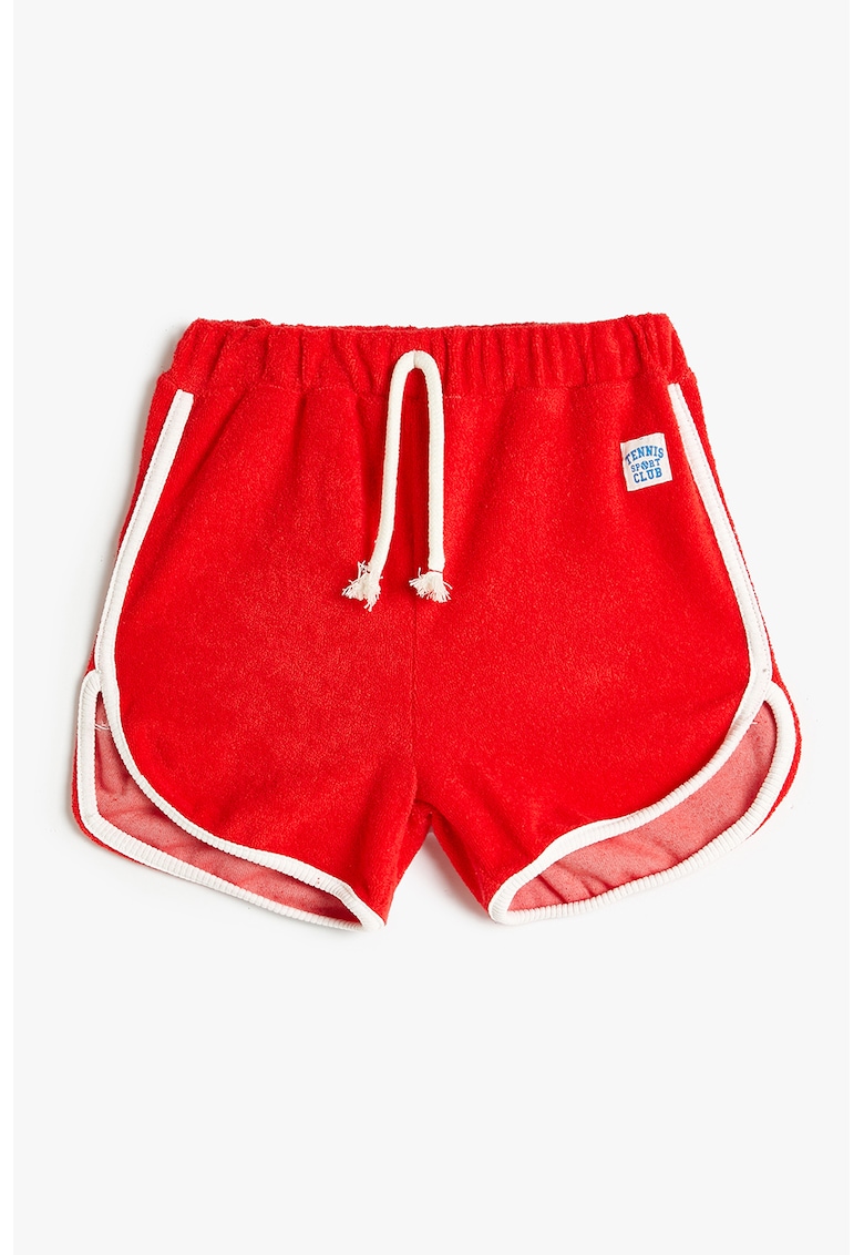 Pantaloni scurti din material terry cu snur de ajustare - Rosu
