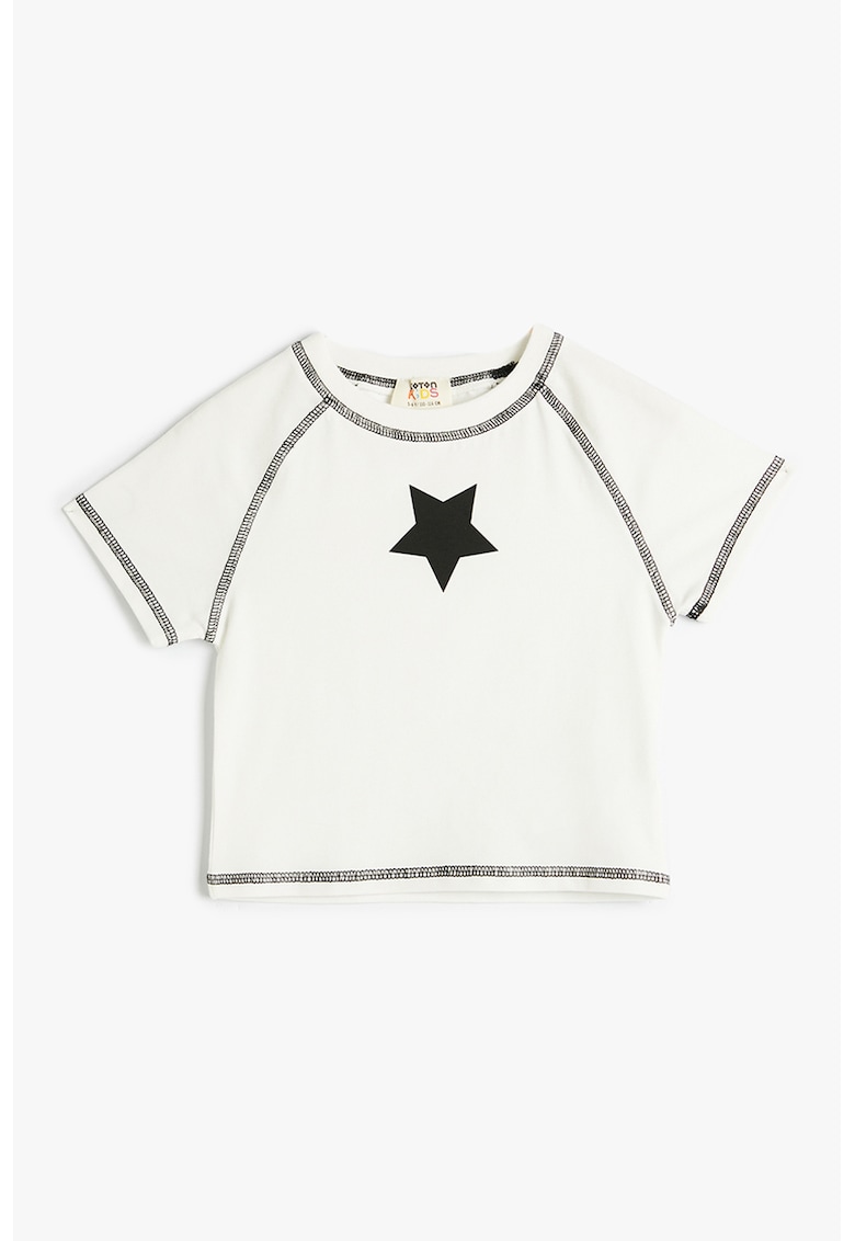 Tricou din amestec de bumbac cu cusaturi contrastante