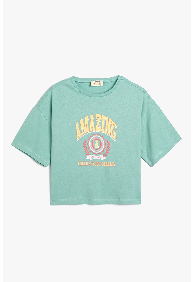 Tricou din bumbac cu maneci cazute