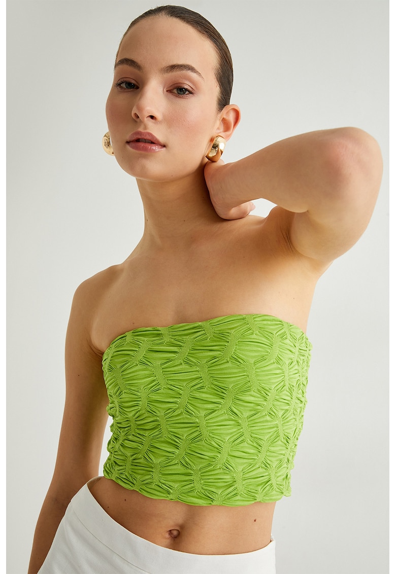 Top crop cu aspect texturat