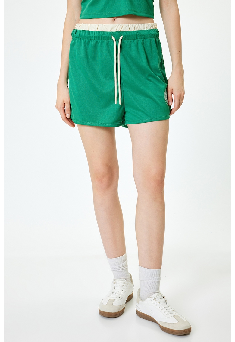 Pantaloni scurti cu model 2 in 1 - Verde aquamarin