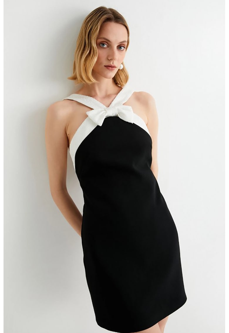 Rochie mini cu funda - Negru