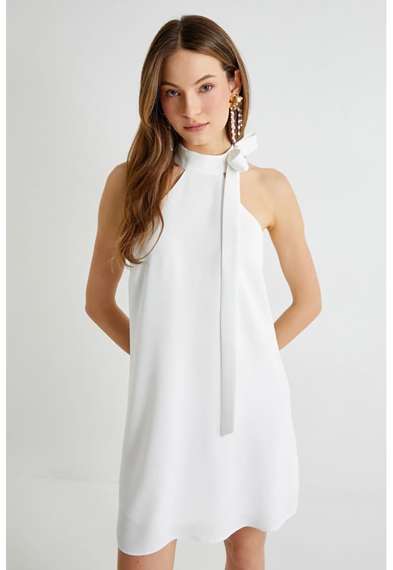 Rochie mini halter - Alb