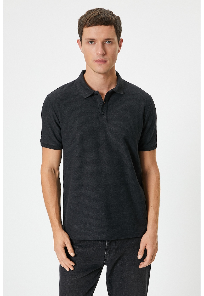 Tricou polo slim fit din amestec de bumbac