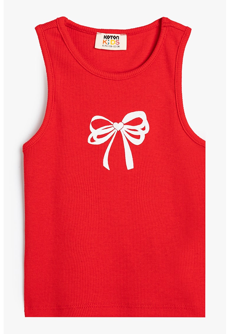 Top din amestec de bumbac cu model grafic