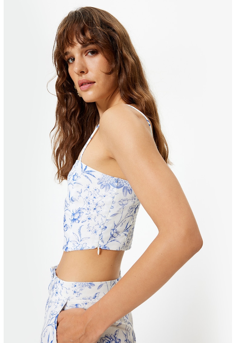 Top crop cu model floral