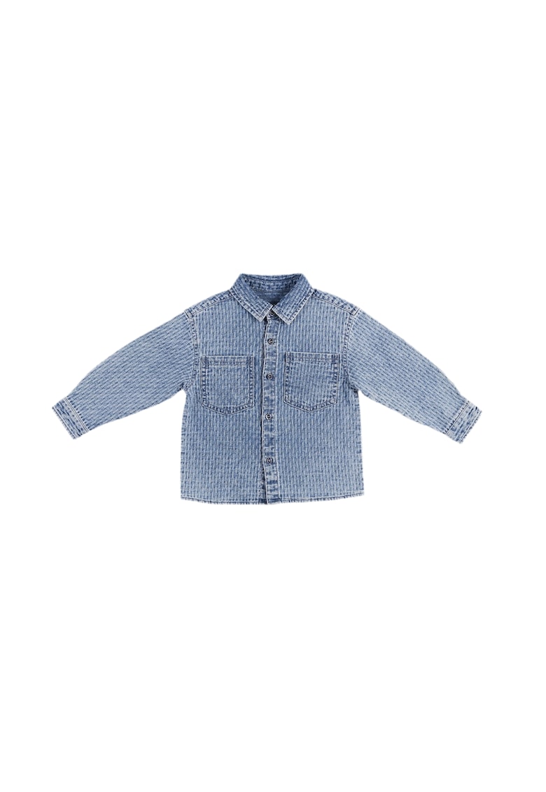 Camasa de blugi cu model texturat - Gaming Mode - Albastru Denim - pentru baietei - Albastru