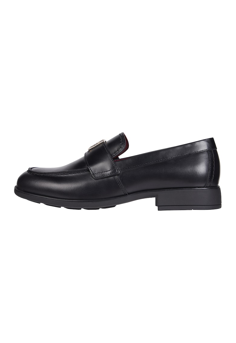 Pantofi loafer de piele cu detalii monograma metalice