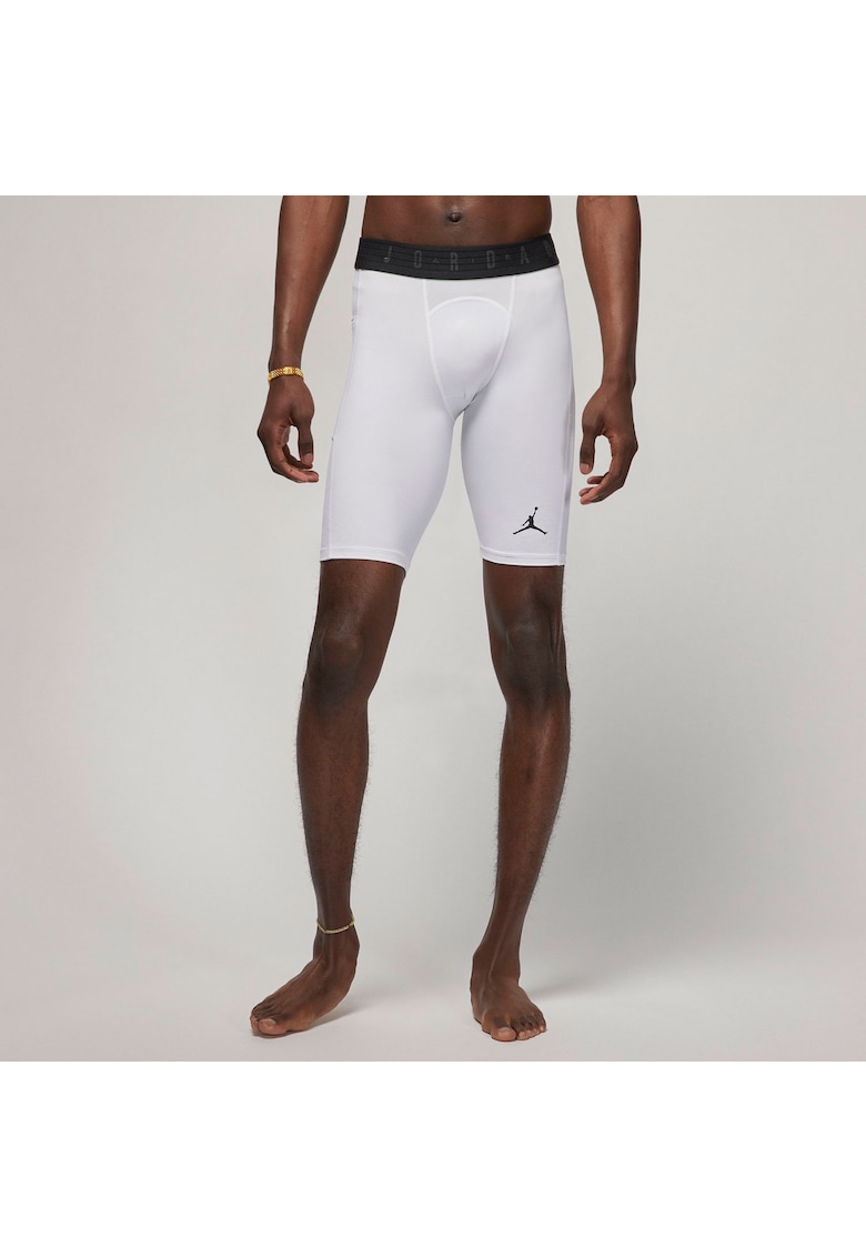 Pantaloni sport barbati SPORT COMPRESIE ALB poliester