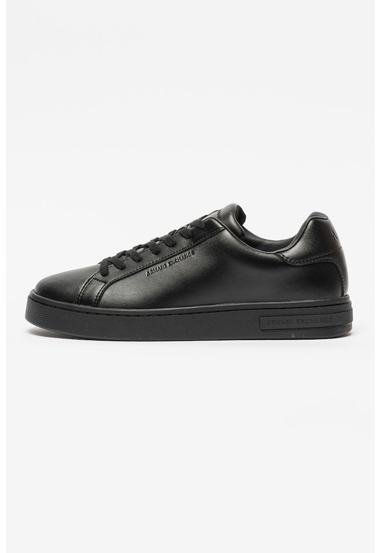 Pantofi sport low-cut de piele - Negru