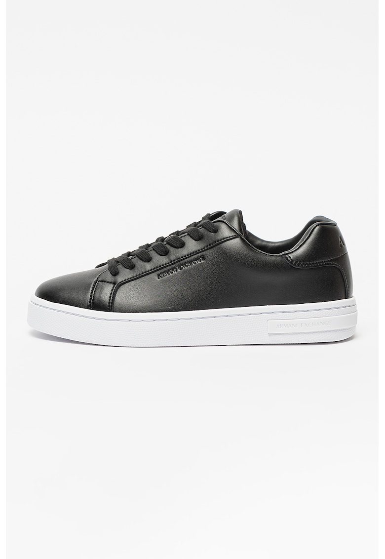 Pantofi sport low-cut de piele - Negru