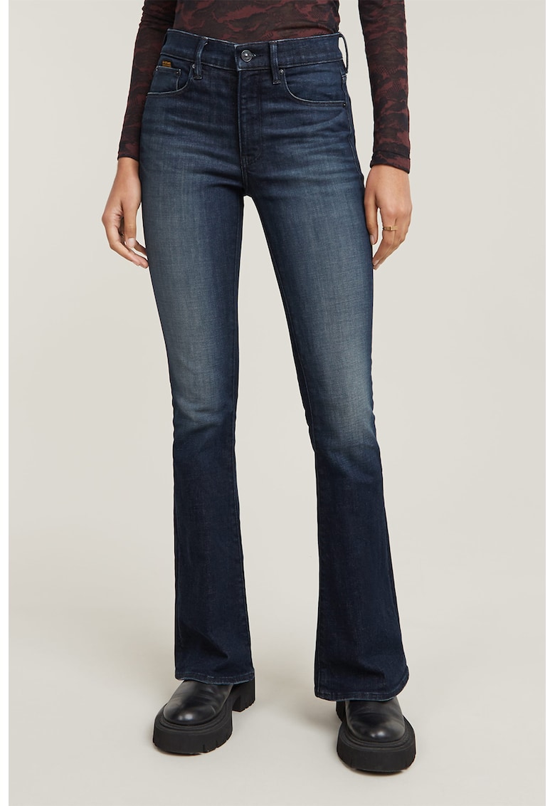 Blugi evazati cu talie inalta