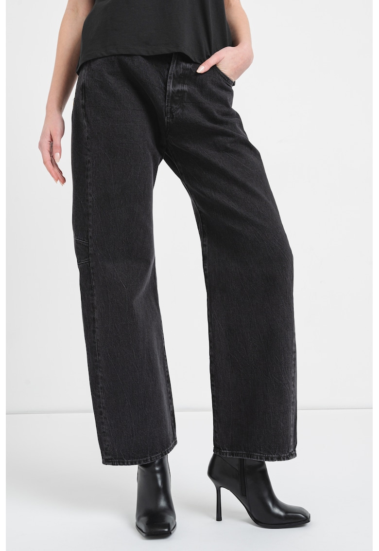 Blugi cu croiaal ampla si talie inalta Bowey 3D - Negru stins