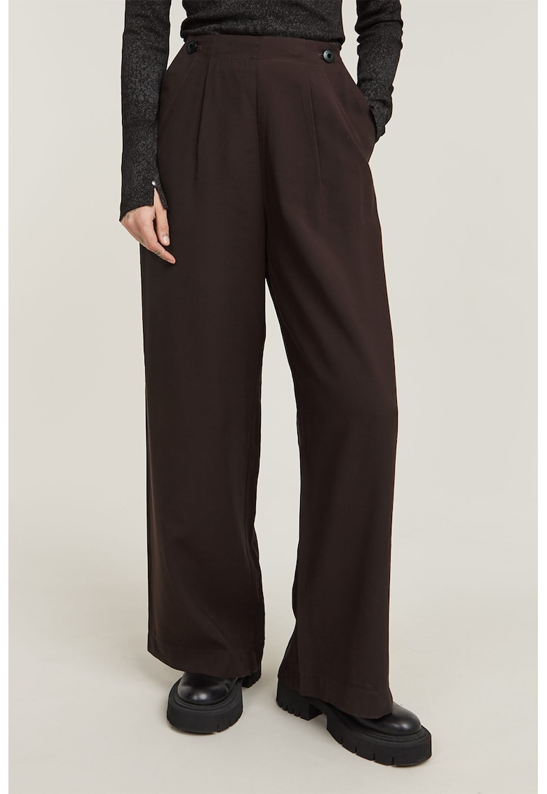 Pantaloni uni cu croiala ampla