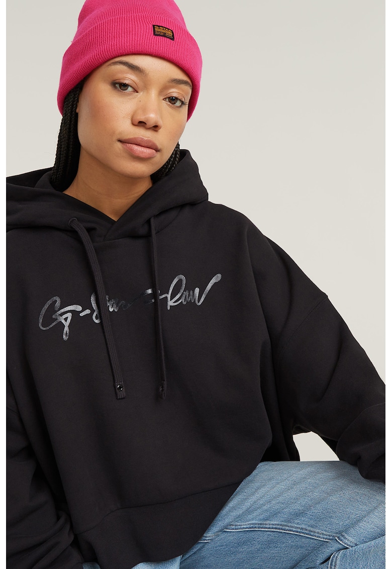 Hanorac supradimensionat din bumbac organic Script Hanorac supradimensionat din bumbac organic Script