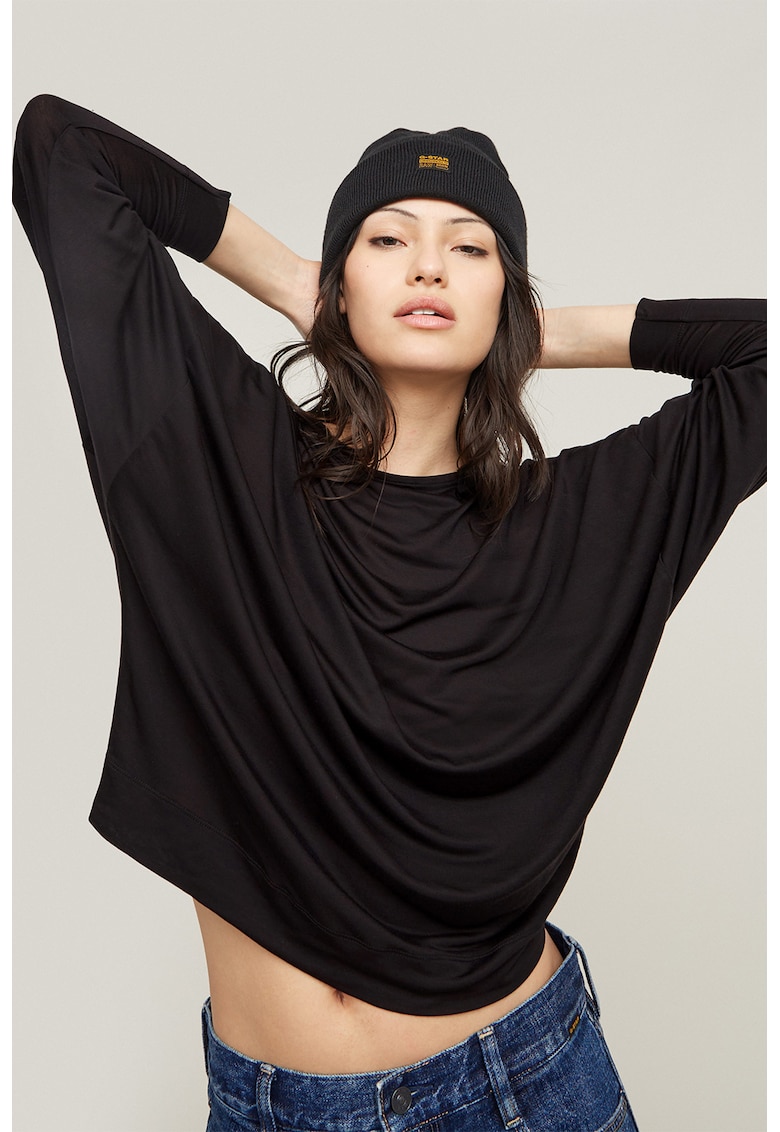 Bluza din lyocell cu maneci liliac