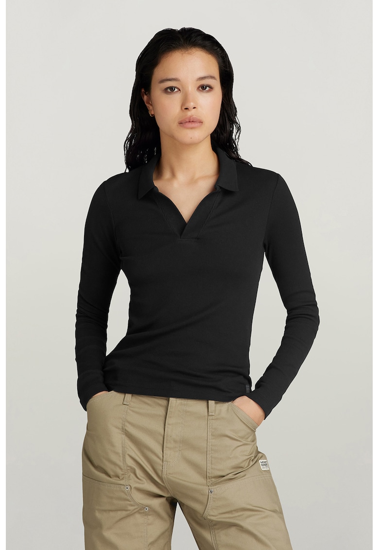 Bluza polo slim fit de bumbac organic