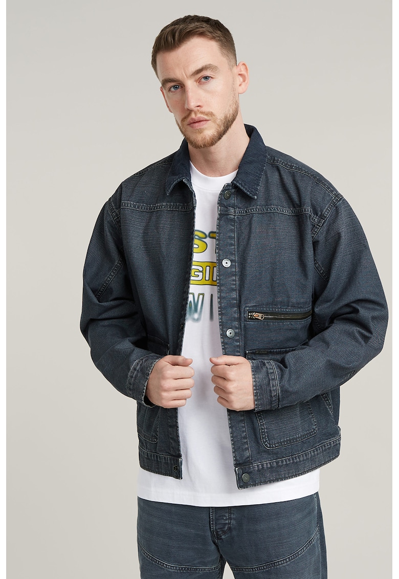 Jacheta din denim cu capse